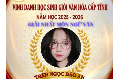 TRƯỜNG THCS VĂN LÝ VINH DANH THÀNH TÍCH XUẤT SẮC CỦA CÁC EM HỌC SINH TRONG KỲ THI CHỌN HỌC SINH GIỎI CẤP TỈNH